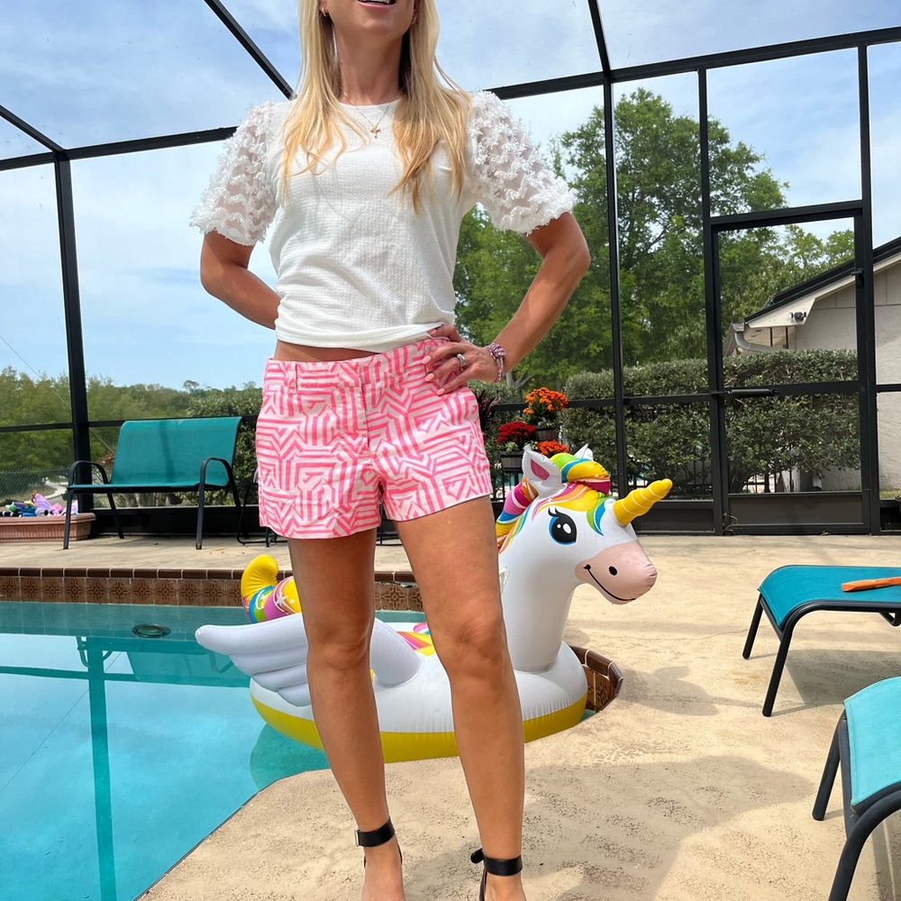 J Crew Pink Geometric Women's Shorts